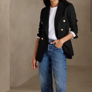 Banana Republic Captains Blazer Black Size 8 Gold Buttons